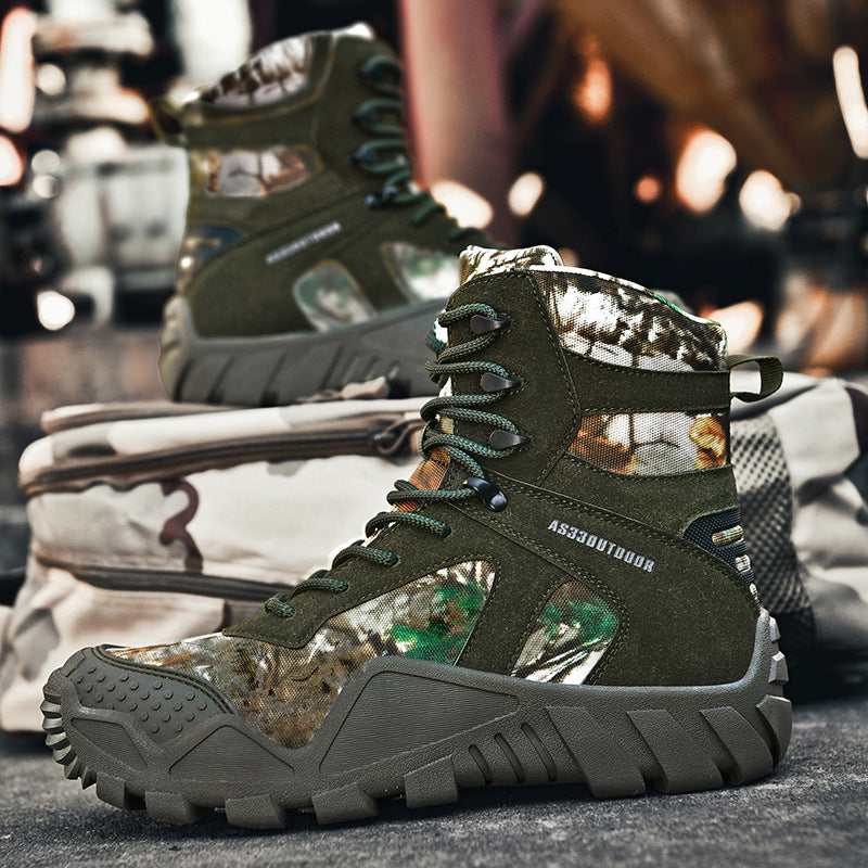 Men's High-Top Tactical Boots for Outdoor Hiking