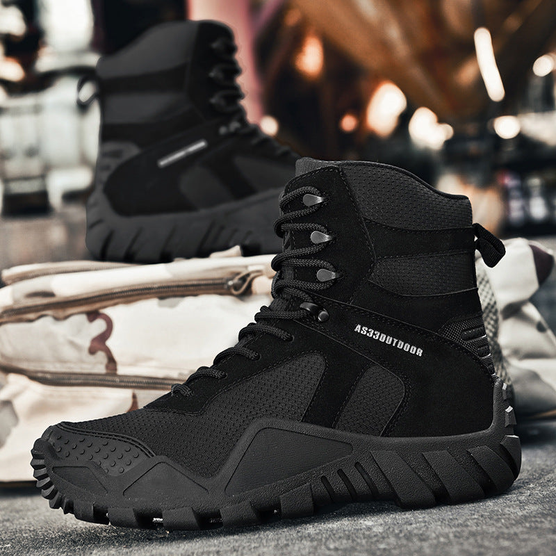 Men's High-Top Tactical Boots for Outdoor Hiking