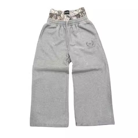 Men's High Waist Double Waistband Straight Leg Casual Pants