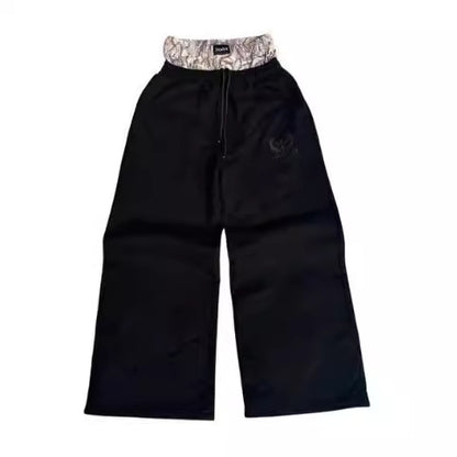 Men's High Waist Double Waistband Straight Leg Casual Pants