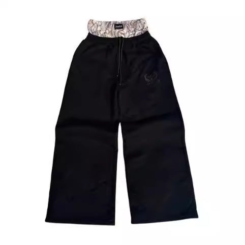 Men's High Waist Double Waistband Straight Leg Casual Pants