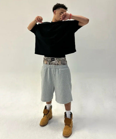 Men's High Waist Double Waistband Straight Leg Casual Pants