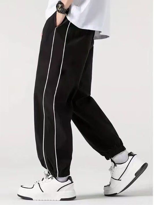 Men's High Waist Straight Leg Casual Trousers