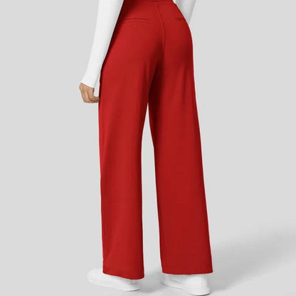 Men's High-Waisted Straight-Leg Casual Pants with Side Pockets