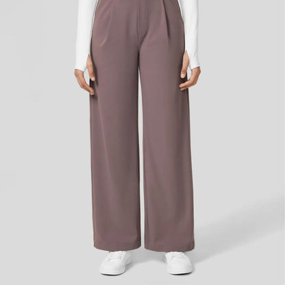 Men's High-Waisted Straight-Leg Casual Pants with Side Pockets