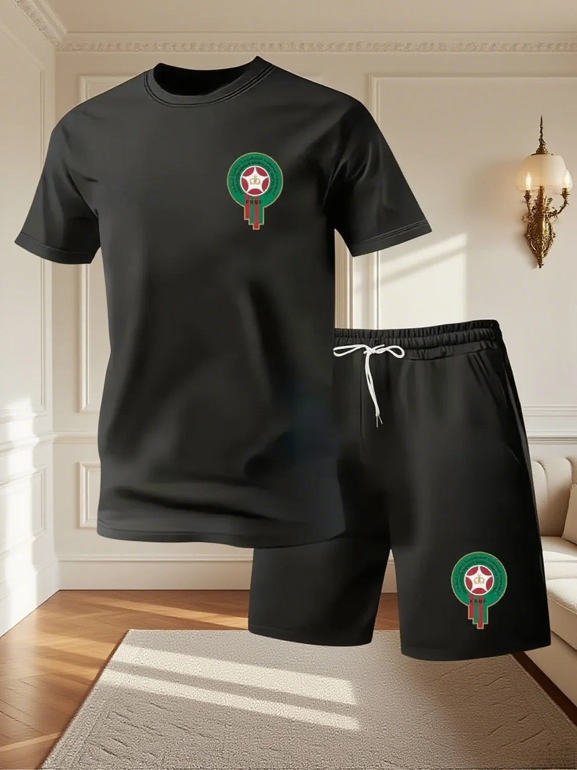 Men's Hip-Hop Sports T-Shirt and Shorts Set