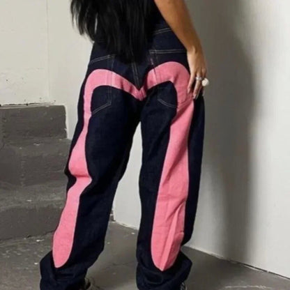 Men's Hip Hop Straight Leg Printed Jeans