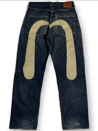Men's Hip Hop Straight Leg Printed Jeans