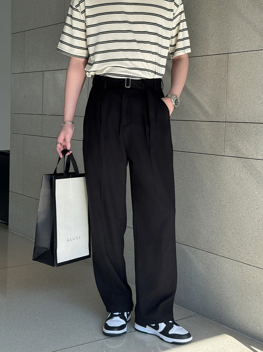 Men's ice silk trousers with a drooping feel