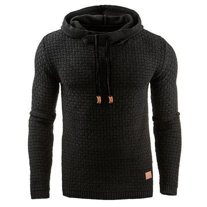 Men's jacquard long-sleeved hooded shirt
