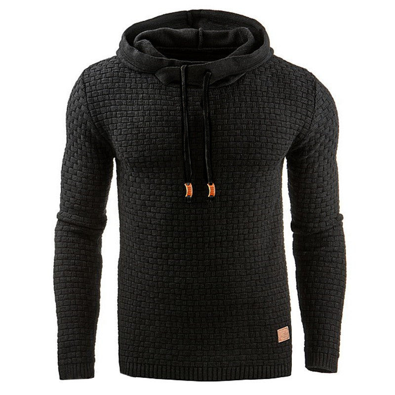 Men's jacquard long-sleeved hooded shirt