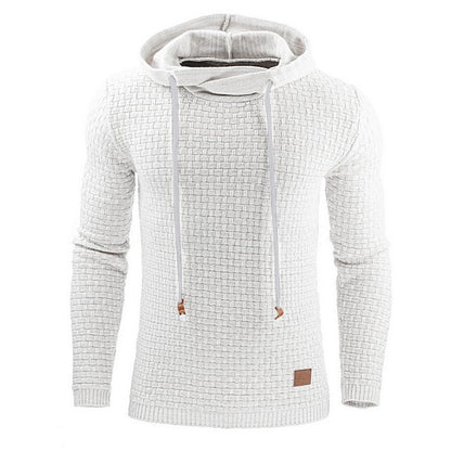 Men's jacquard long-sleeved hooded shirt