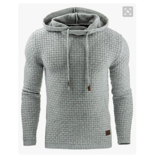 Men's jacquard long-sleeved hooded shirt