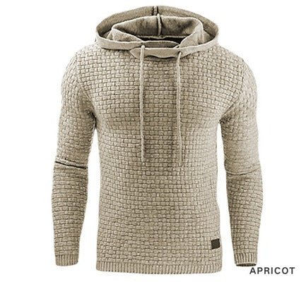 Men's jacquard long-sleeved hooded shirt