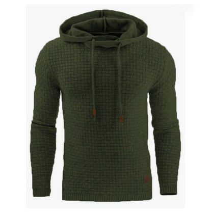 Men's jacquard long-sleeved hooded shirt