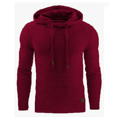 Men's jacquard long-sleeved hooded shirt