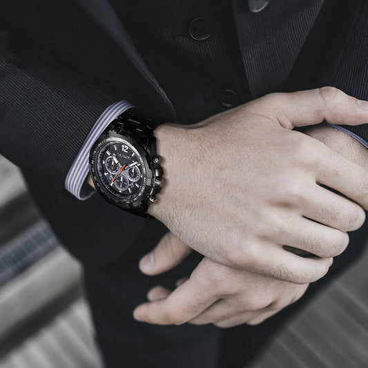 Men's large dial watch