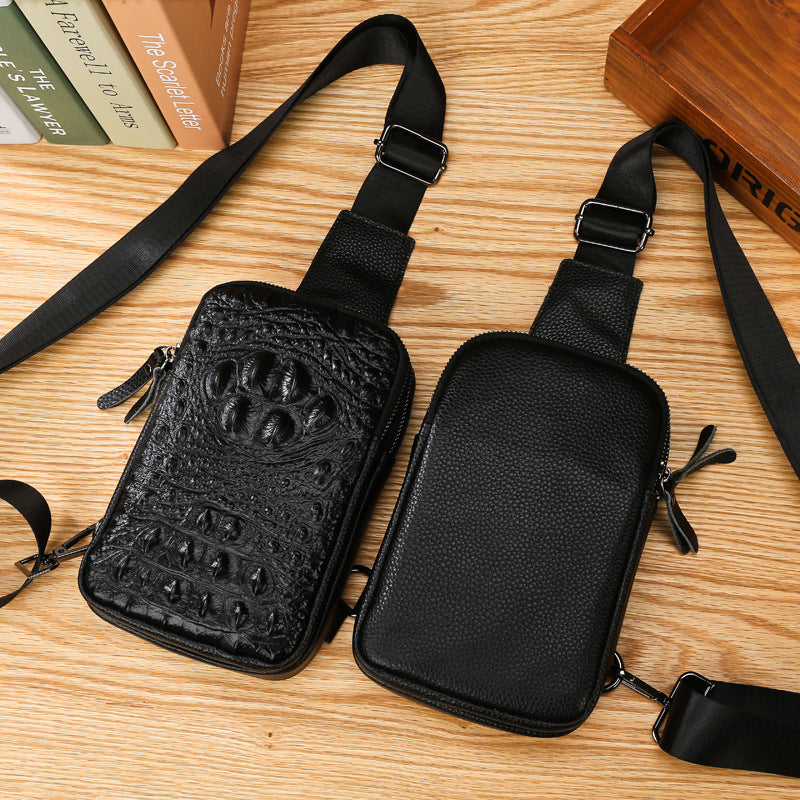 Men's leather chest bag