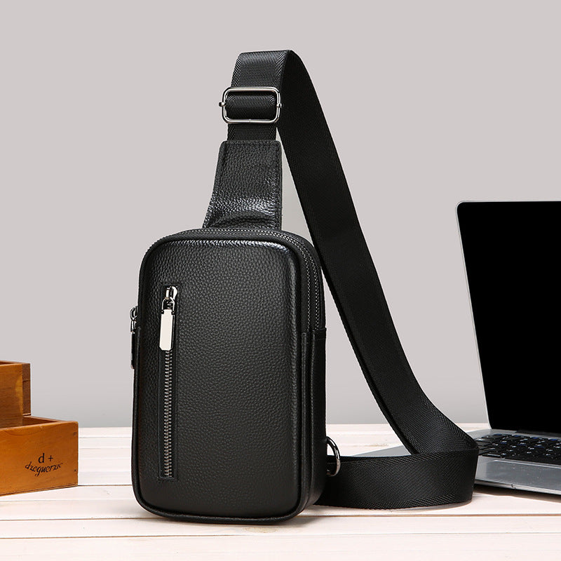 Men's leather chest bag