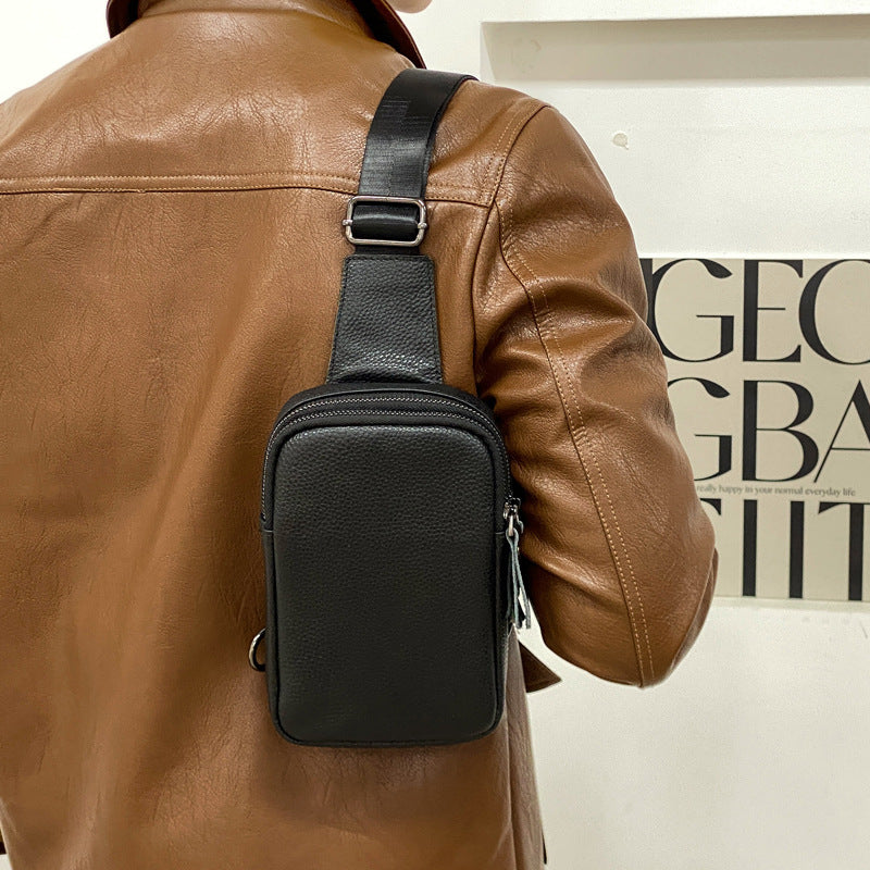 Men's leather chest bag