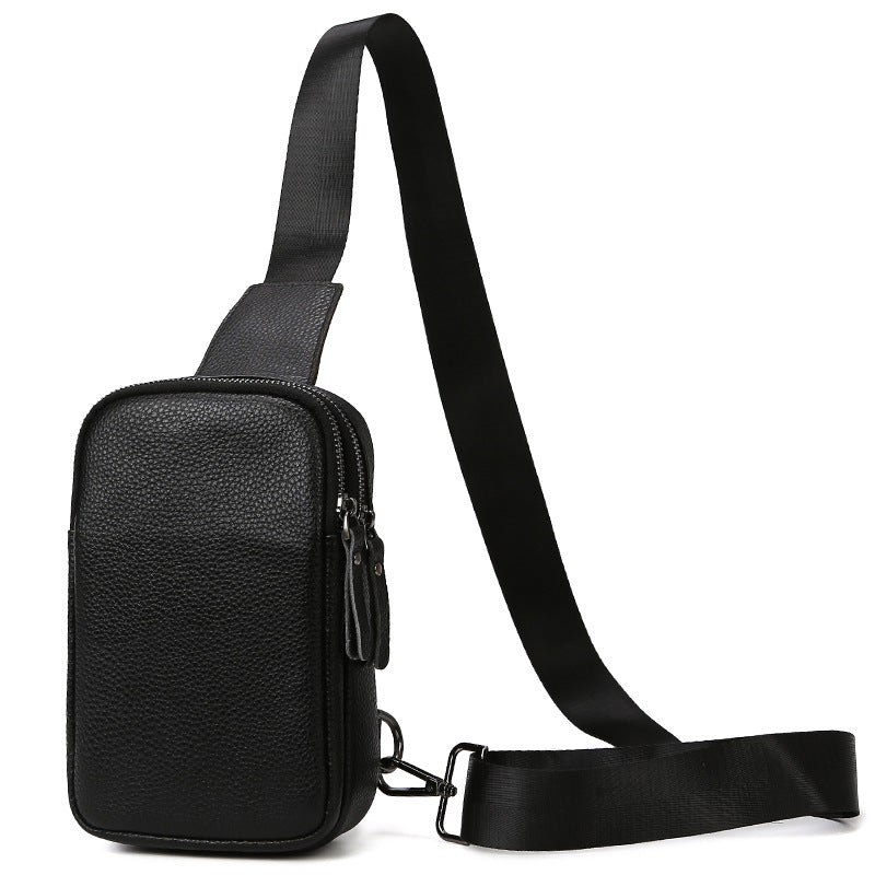 Men's leather chest bag
