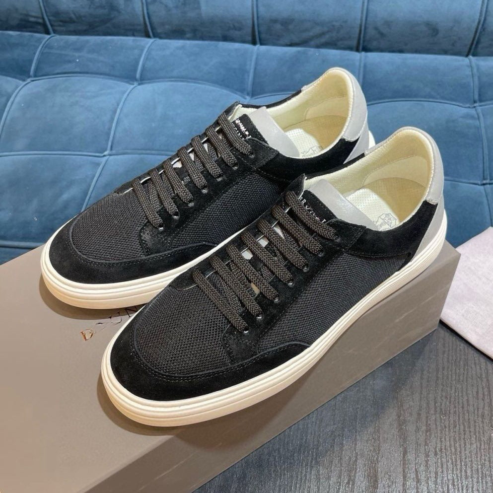 Men's Leather Patchwork Low-Top Sneakers