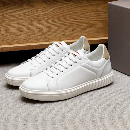 Men's Leather Patchwork Low-Top Sneakers