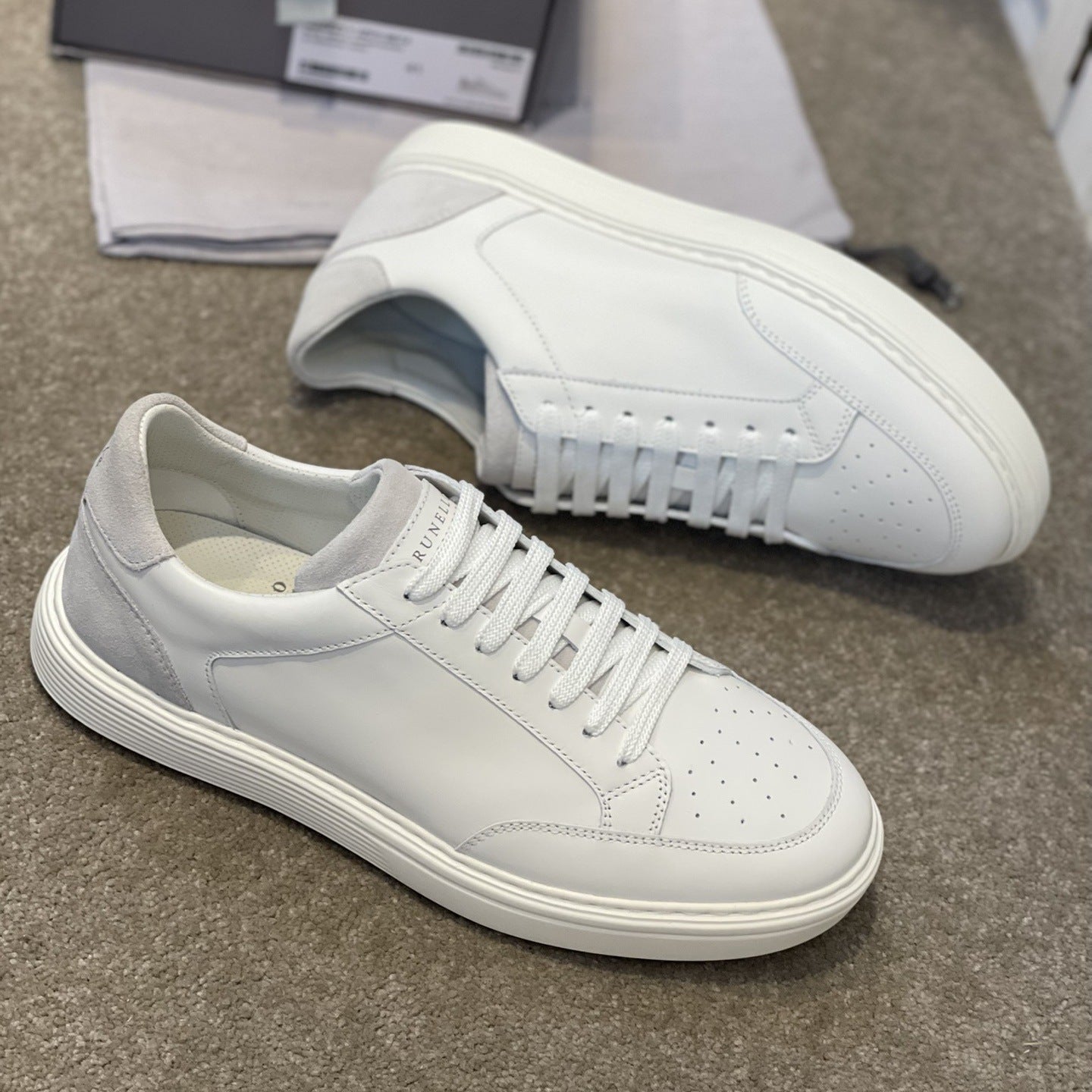 Men's Leather Patchwork Low-Top Sneakers