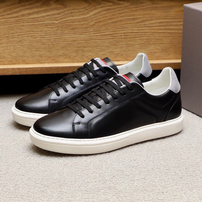 Men's Leather Patchwork Low-Top Sneakers
