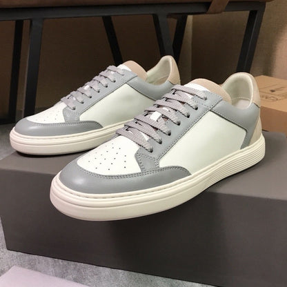 Men's Leather Patchwork Low-Top Sneakers