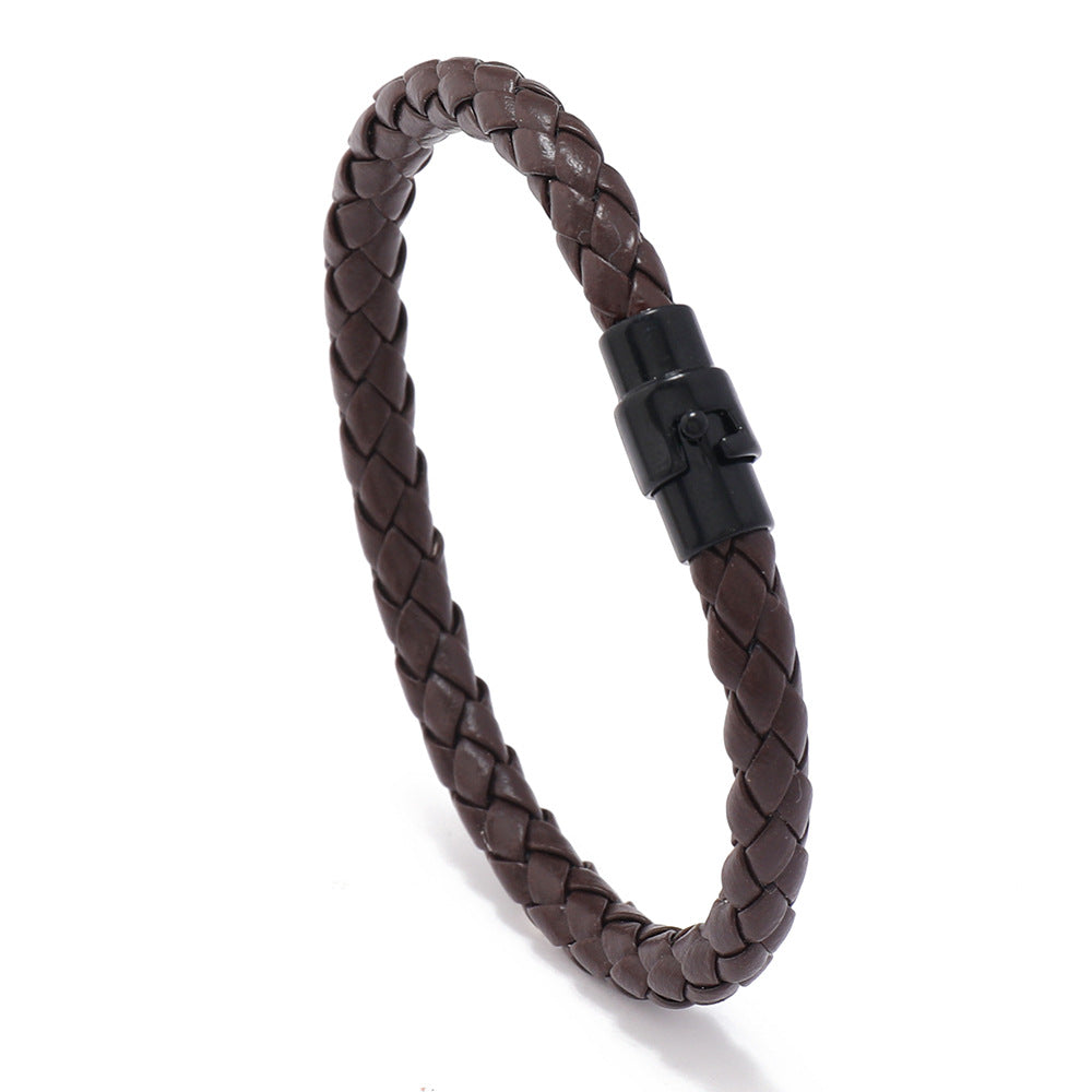 Men's Leather Rope Woven Bracelet
