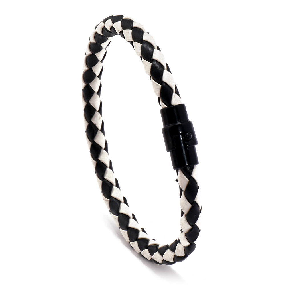 Men's Leather Rope Woven Bracelet
