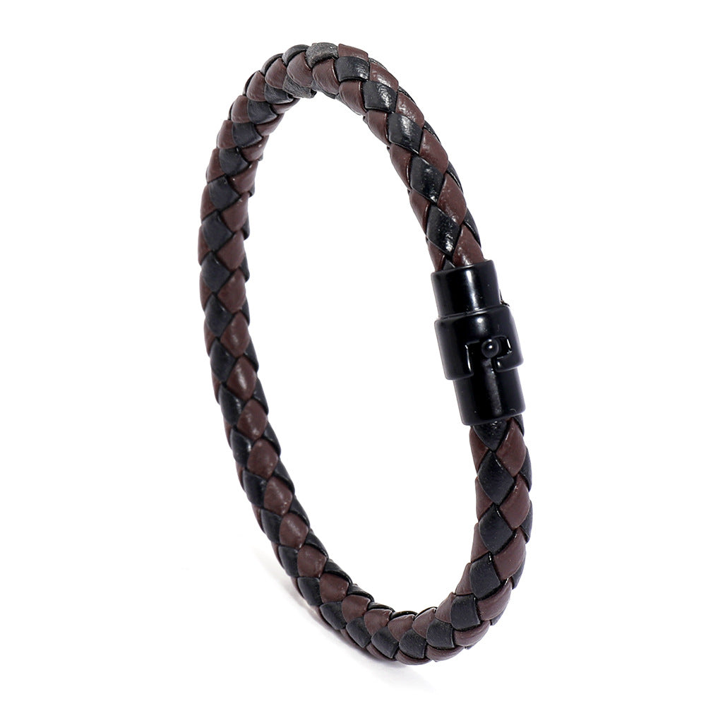 Men's Leather Rope Woven Bracelet