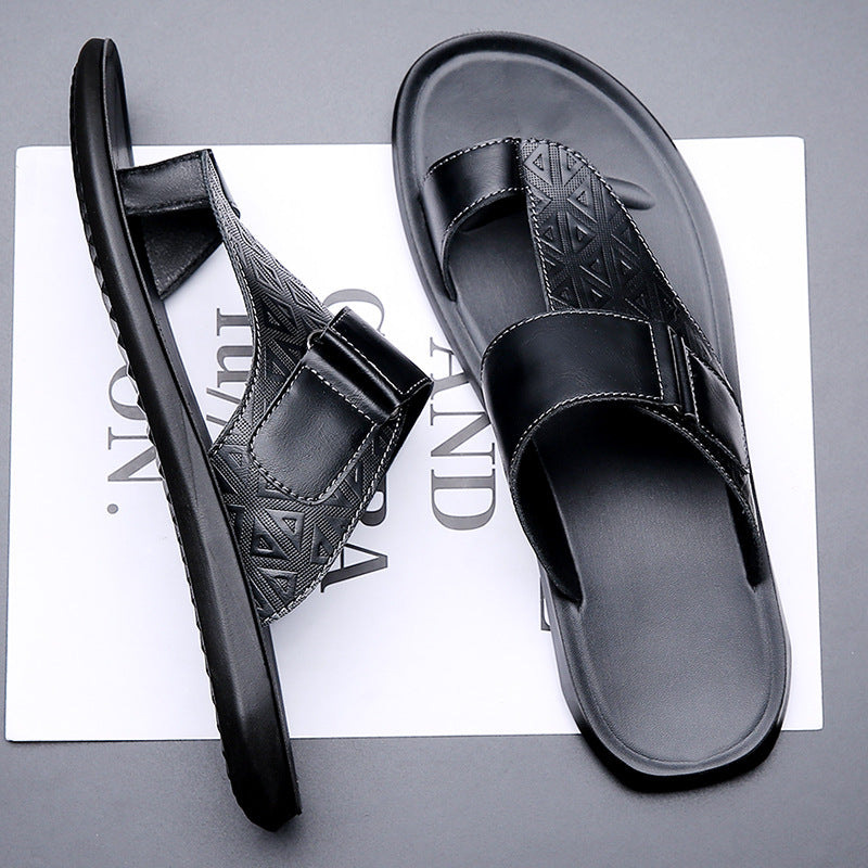 Men's Leather Sandals Open Toe Casual