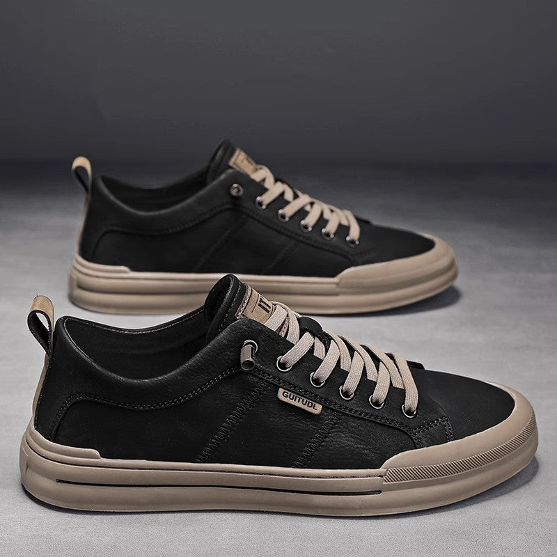 Men's Leather Slip-On Sneakers