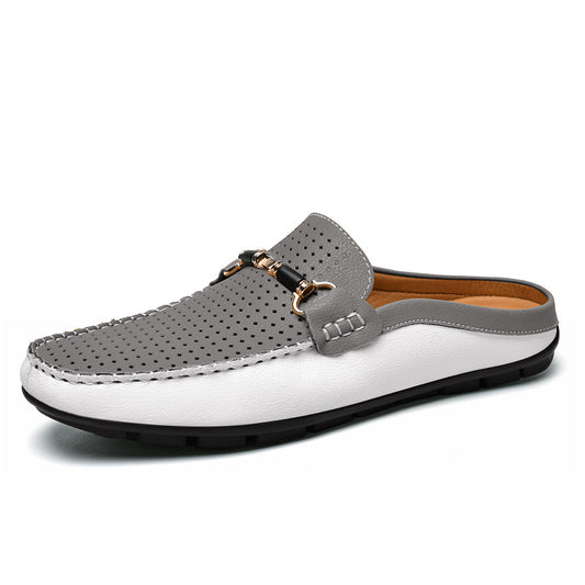 Men's leather slippers