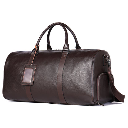Men's Leather Travel Bag Large Capacity Cowhide Duffle Bag