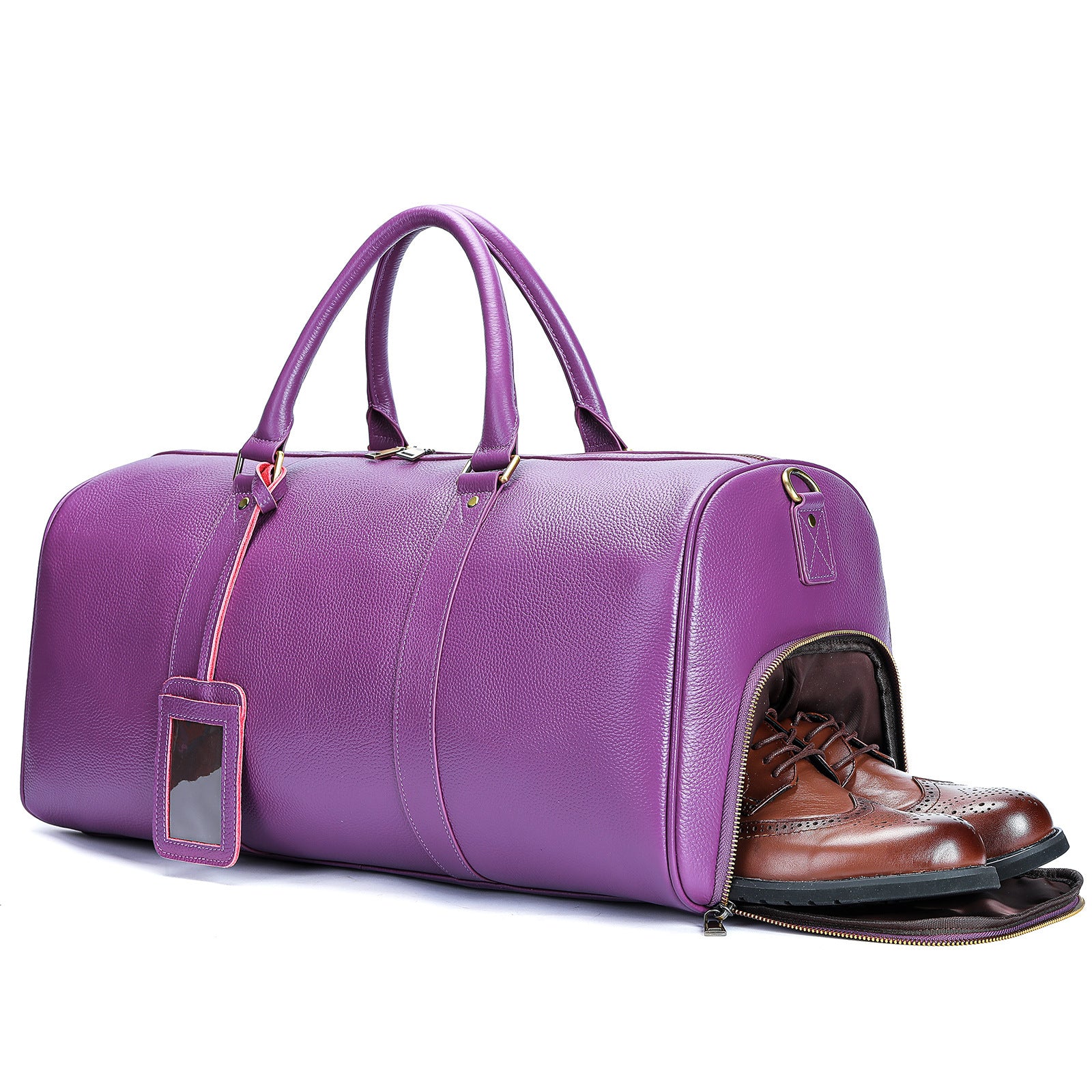 Men's Leather Travel Bag Large Capacity Cowhide Duffle Bag
