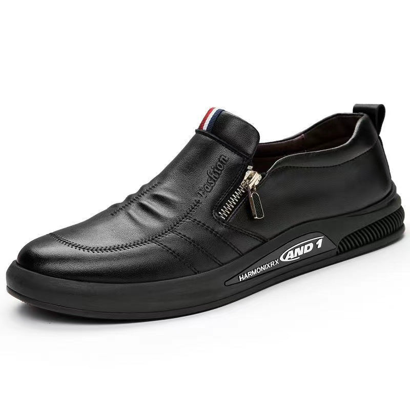 Men's leather white sneakers