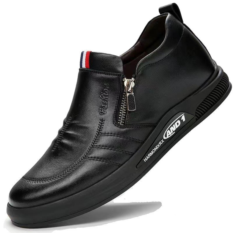 Men's leather white sneakers