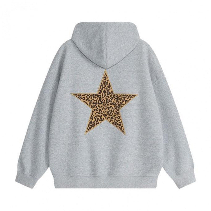 Men's Leopard Print Star Hoodie