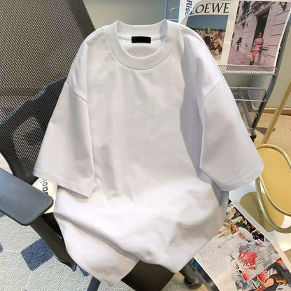 Men's Letter Print Cotton T-Shirt Loose Fit