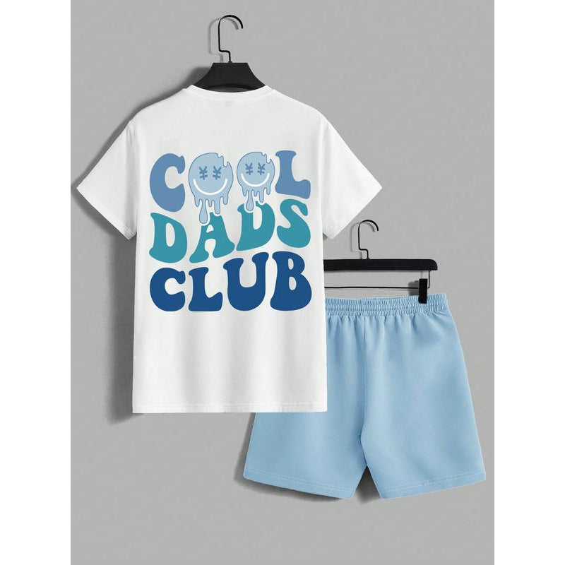 Men's letter-printed short pants set