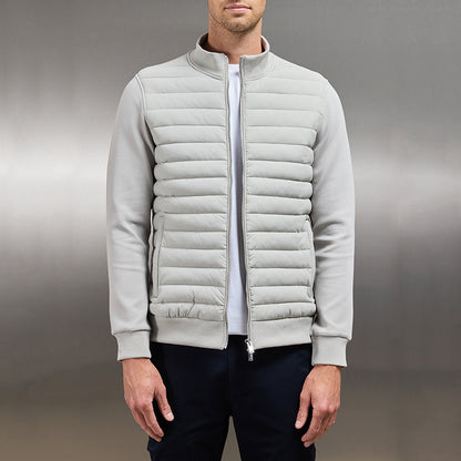 Men's Lightweight Down Stand Collar Knit Jacket