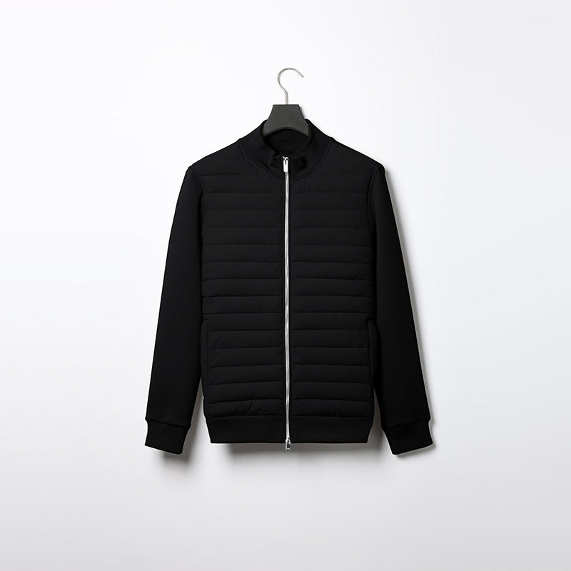 Men's Lightweight Down Stand Collar Knit Jacket
