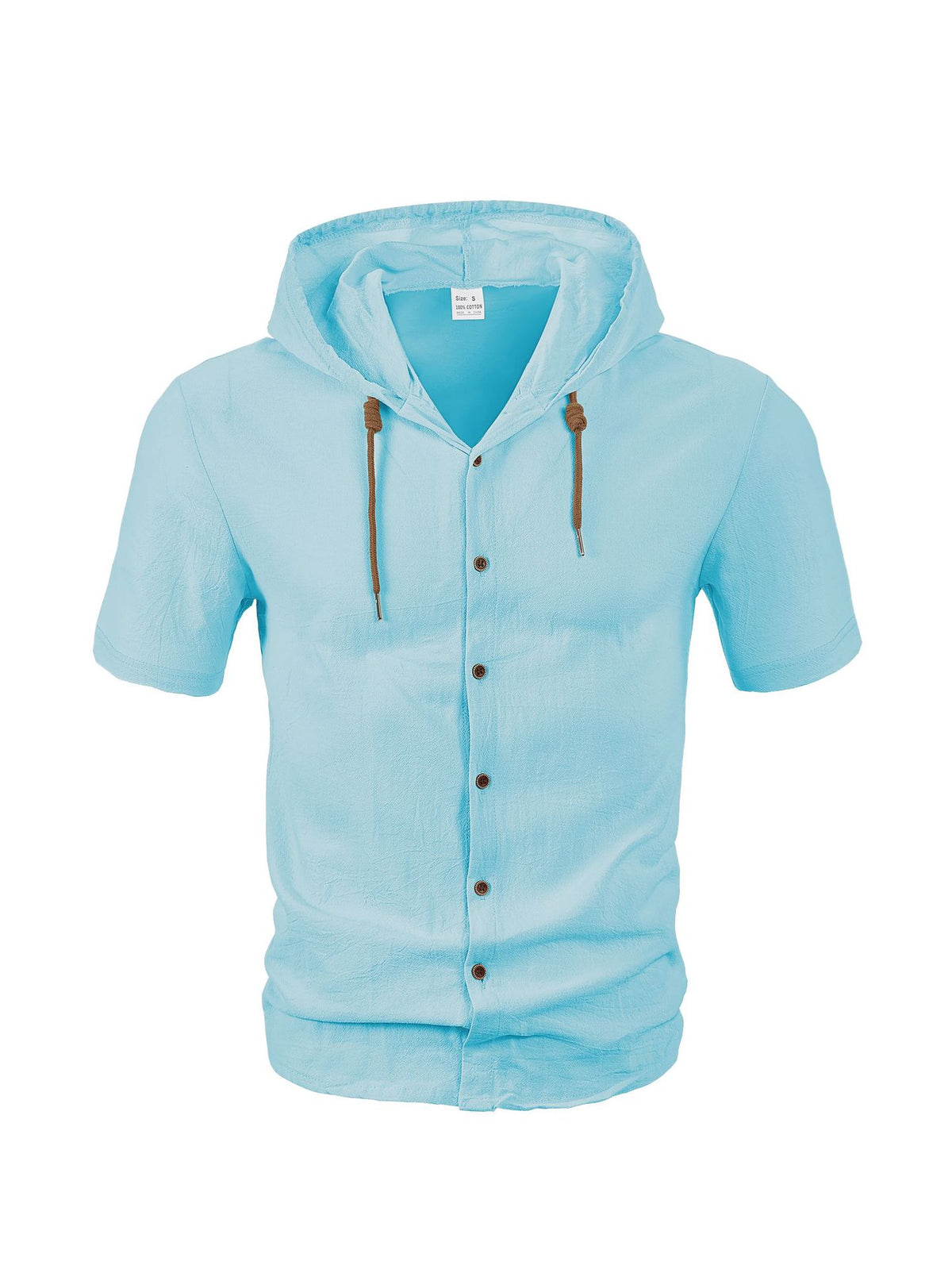 Men's Linen Blend Casual Hooded Shirt