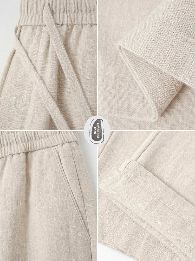 Men's Linen Blend Casual Trousers