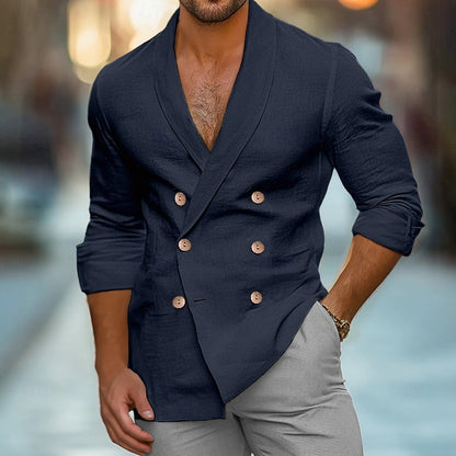 Men's Linen Blend Dress Shirt