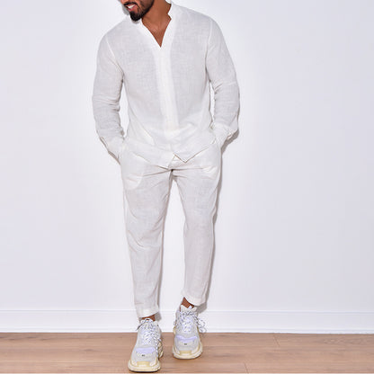 Men's Linen Casual Sportswear Set