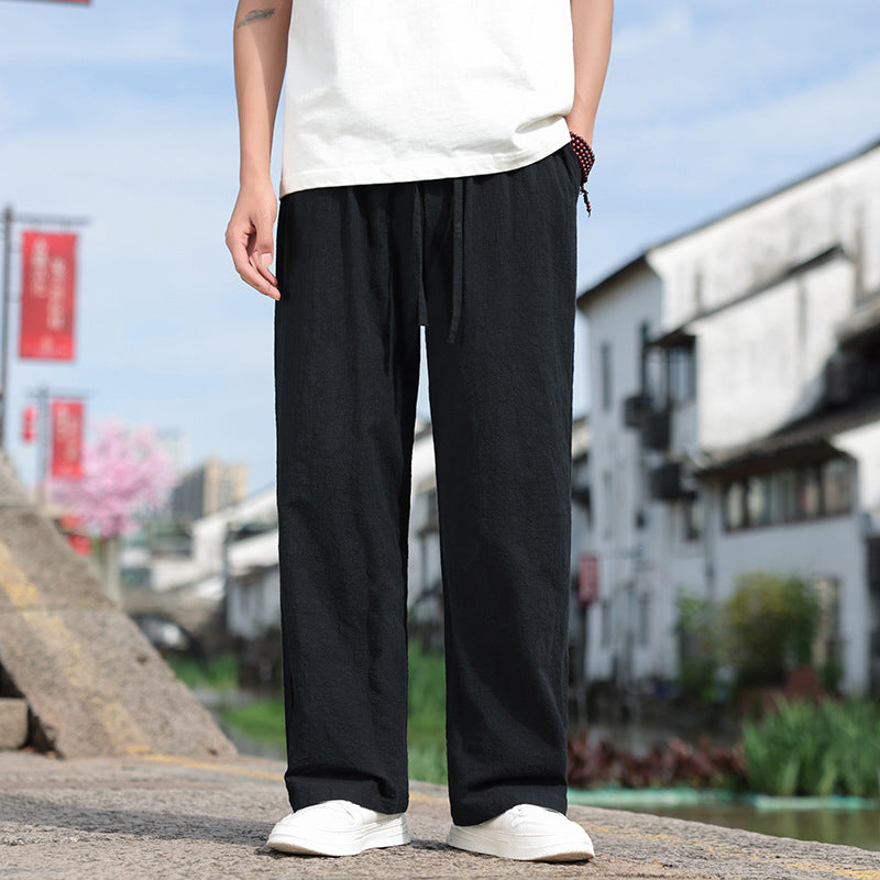 Men's Linen Casual Straight Pants